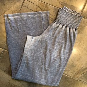 On The Road Blue Distressed Wide Leg Sweatpants